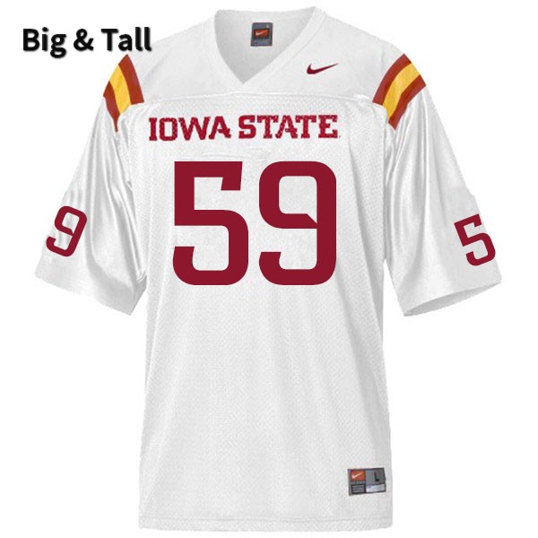 Iowa State Cyclones Men's #59 Jack Hester Nike NCAA Authentic White Big & Tall College Stitched Football Jersey IS42J35MU